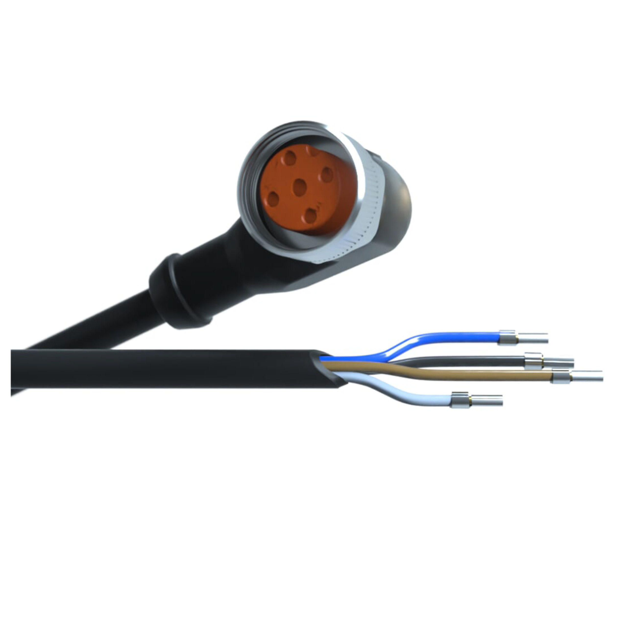Autosen Cable M12 4 Polos PUR 10 m IP69K