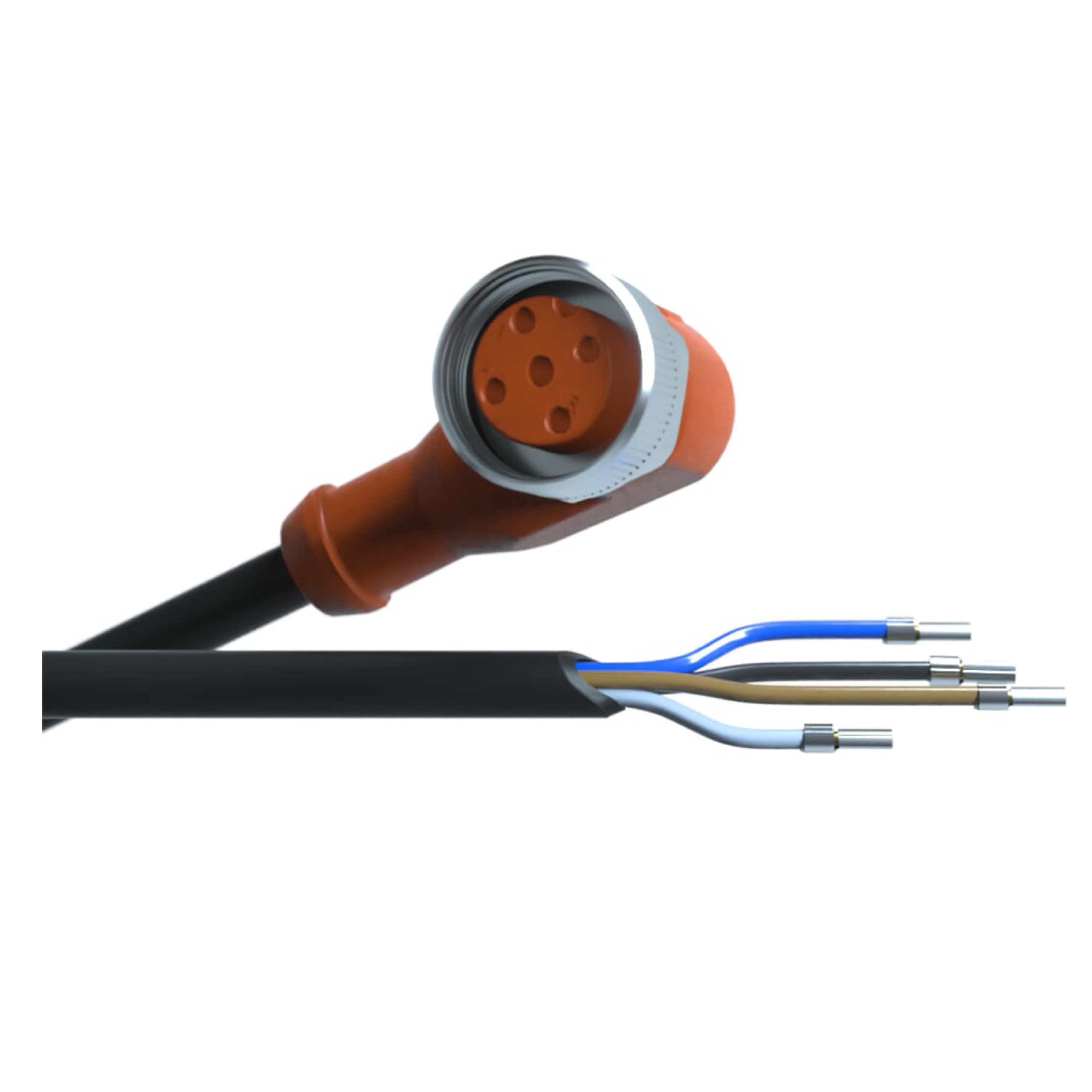 Autosen Cable M12 4 Polos PVC 5 m IP67
